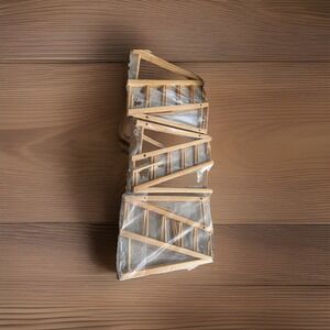 BULK LOT Of 6 Bamboo Wooden Dish Drying Riser Racks Dish Display Art Display-NEW